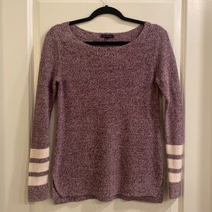 Tommy Hilfiger Wide Shoulder Knit Purple Sweater